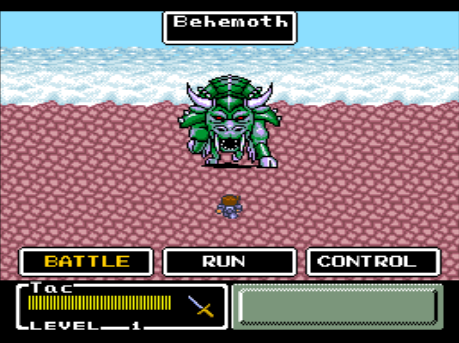The battle screen of Final Fantasy Mystic Quest